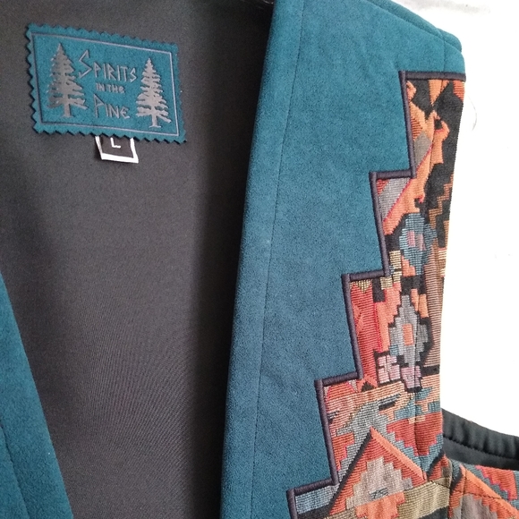 80's Vintage Style Embroidered Southwest Vest - Picture 3 of 5